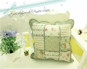 Green Garden Rose Gingham Check Patchwork Quilted Cushion Cover Cath Kidston - Picture 1 of 2