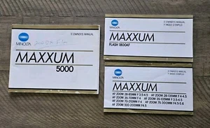 Minolta Maxxum 5000 OWNER'S INSTRUCTION MANUAL & FLASH & LENS GUIDE Lot - Picture 1 of 3