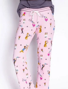 PJ Salvage Woof for Love Dog/Puppy Lounge Pants Pajama Sleep Bottoms Women's S - Picture 1 of 3