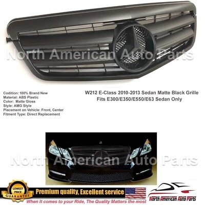Rejilla E63 Clase E Mate Negro Star Flat E550 E350 2010 2011 2012 2013 Sedán Nuevo Foto 1 de 4