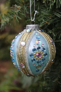 Goldene Spitze Weihnachtsbaum hängende Dekoration Kugel, 6,5" - Durchmesser - Bild 1 von 3