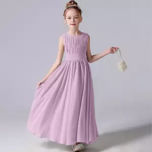 Chiffon Pleated Flower Girl Dresses with Sashes - Picture 1 of 120