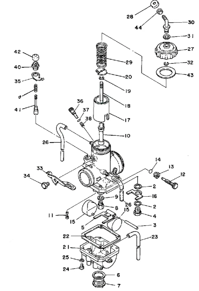 Conjunto de carburador para Yamaha IT465 IT490 1981-1984 Foto 1 de 1