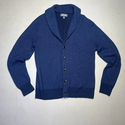Cardigã masculino Bonobos gola redonda azul cashmere mistura de lã marino tamanho P - Imagem 1 de 4