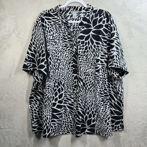 Maggie Barnes Catherines Top 3X Button front Stretch Short Sleeve Shirt Breezy - Picture 1 of 7