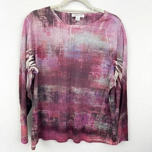 Coldwater Creek Womens Pullover Top Shirt Size XL Long Sleeve Lightweight Pink - Picture 1 of 7
