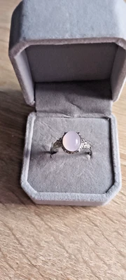 Silberring mit Rosenquarz    Gr. 57 - Bild 1 von 3