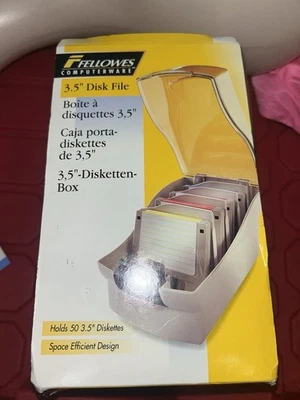 Caja de almacenamiento de disquetes Fellows Computerware Archive 50 disquetes de 3,5" ¡NUEVO!! Foto 1 de 4