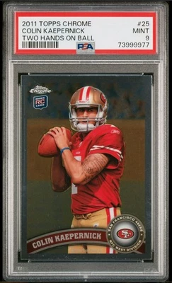 2011 TOPPS CHROME #25 COLIN KAEPERNICK RC SP VARIATION 49ers ROOKIE MINT PSA 9 - Image 1 of 3