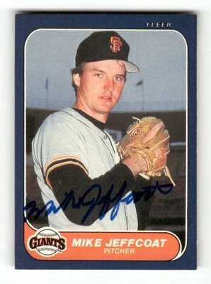 1986 Fleer   545 Mike Jeffcoat signed auto autograph  blue sharpie ASC BXCP58 - Image 1 of 2