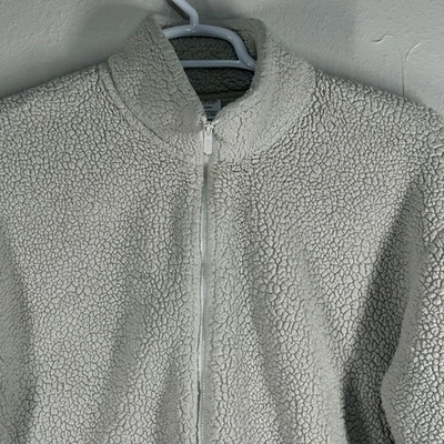 PINK Victoria's Secret Jacket Womens M Cream Sherpa Full Zip Fleece Cozy Warm - Image 1 of 4