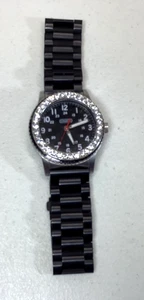 Coach Man's Watch Rhinestone Accents Black Metal Band Stainless Untested - Picture 1 of 11