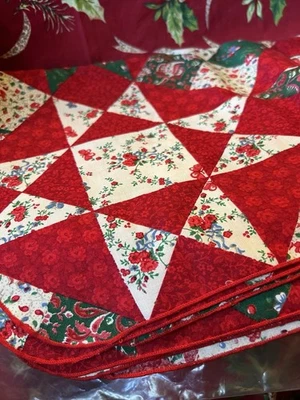 Juego De Colección De 7 Servilletas De Navidad De Algodón Rojo Look Patchwork 18x18 Foto 1 de 4