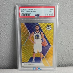 2019-20 Panini Mosaic Klay Thompson Gold Wave Prizm #80 PSA 9 Mint Holo - Picture 1 of 5