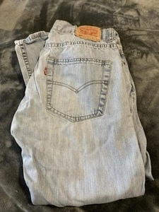 Levis Jeans Boys 12 Husky Blue Denim Solid 505 Regular Pockets 32x27 - Picture 1 of 6