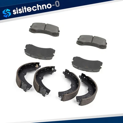 Front Ceramic Brake Pads Rear Shoes Kit for 2002-2007 Mitsubishi Lancer 2.0L - Image 1 of 4