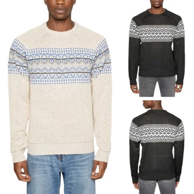 BRAVE SOUL Mens Pullover Jumper Funnel Neck Knitted Top Warm Christmas Sweaters - Image 1 of 4