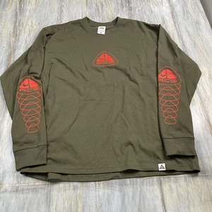 Nike ACG Long Sleeve Shirt Lungs Cargo Khaki DX9454 325 Men’s Sz Medium T-Shirt - Picture 1 of 3