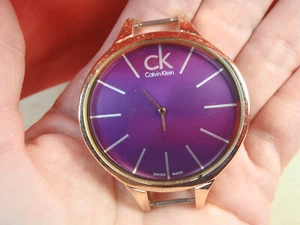 Big Purple Calvin Klein SWISS 280 Quartz Watch WATER RESISTANT Stainless Running - Picture 1 of 14