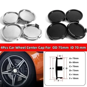 4X OD 75mm 2.95" Dia Universal 4 Clips Car Auto Wheel Tyre Center Hub Caps Cover - Picture 1 of 13