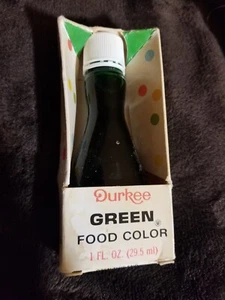 Vtg Durkee Green Food Color In Box NOS 1 Oz - Picture 1 of 7