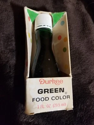 Vtg Durkee Green Food Color In Box NOS 1 Oz - Image 1 of 4