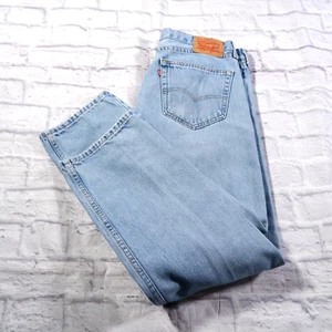 Pantalones de mezclilla Levi's 505 calce regular rectos lavado medio desgastados azules para hombre 36x30 - Imagen 1 de 13