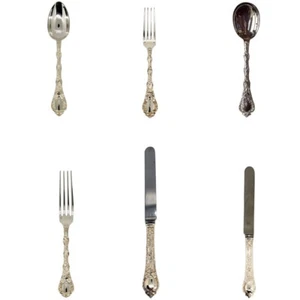 Set French Odiot Demidoff Pattern .950 Sterling Silver Flatware (6 pieces) - Picture 1 of 8