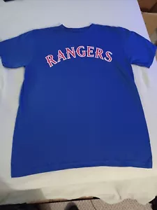 Texas Rangers Majestic Blue T-Shirt Size Youth XLarge NWOT - Picture 1 of 6