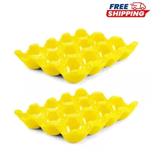 Versatile Porcelain Egg Tray Set - 12 Cup Egg Storage for Fridge and Display - Picture 1 of 11