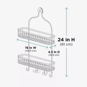 Zenna Home extra breit hängender OTS Caddy, Satin Chrom - Bild 1 von 6