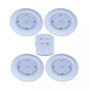 FOUR (4) Pack LED lights battery operated with remote Control timer dimmer - Picture 1 of 9