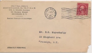 Acanthus Lodge no.719 Free & Accepted Masons Brooklyn 1927 City Hall NY Strictly - Picture 1 of 1