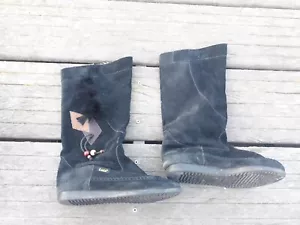 Vintage LOÏS NATIVE AMERICAN SUEDE LEATHER BOOTS Hippie Boho Denim Levis Lee - Imagen 1 de 6