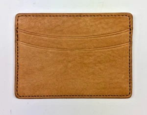 Matte Tan Genuine Leather 5 Pocket Card Case - MADE IN THE USA - Picture 1 of 1