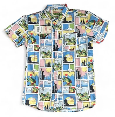 NUEVO CON ETIQUETAS RSVLTS The Roosevelts Nickelodeon Ninja Turtles Camisa Botón YXL JUVENIL XL Foto 1 de 4