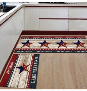 Kitchen Mats for Floor Kitchen 2 Piece, Independence Day American Flag - Picture 1 of 4