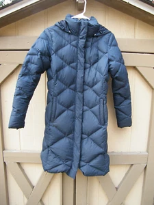 North Face Goose Down Puffer Coat Parka Women's Navy Small P Hooded - Picture 1 of 8