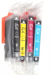 EZ 271 XL Yellow Black Cyan Magenta 4 Ink Cartridge Replacements Epson 127 Lot 4 - Picture 1 of 10