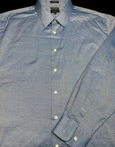Neiman Marcus Mens Button Front Long Sleeve Cotton Spandex Shirt 17 1/2 34/35 - Picture 1 of 4