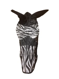 * SALE* Mesh Zebra Print Fly Mask Ears & Nose Full Face, UV Protection F/C/P  - Picture 1 of 2