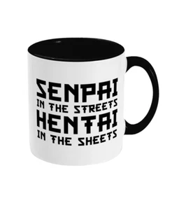 Senpai in den Straßen Hentai in den Blättern 11oz Keramiktasse - Anime - lustig - Bild 1 von 3