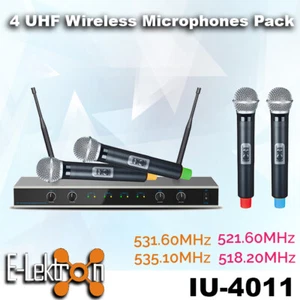 E-Lektron IU-4011 Digital UHF 4x Handheld Wireless Microphone System Set - Picture 1 of 4