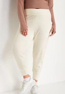 OLD NAVY high waisted live in french terry jogger sweatpants in cream XL NEW NWT - Picture 1 of 7