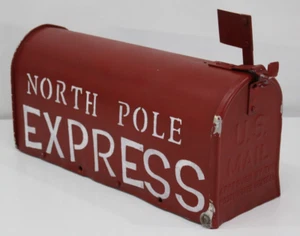 VTG Diamond Metal Products Galvanized Hand Painted Steel Mailbox Christmas Santa - Picture 1 of 24