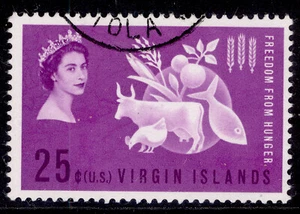 BRITISH VIRGIN ISLANDS QEII SG177, 1964 10c William Shakespeare, FINE USED. - Picture 1 of 1