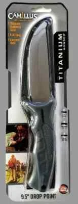 Camillus® Titanium 9.5" Drop Point Hunter Fixed Blade 4.5" Knife / Nylon Sheath - Image 1 of 4