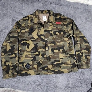 Supzums Camo Jean Jacket Green Motorcycle Coat 3XL - Foto 1 di 10