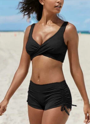 Conjunto de bikini descarado corte alto con correa extraíble para mujer Foto 1 de 2