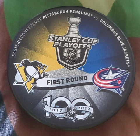 2017 STANLEY CUP PLAYOFFS PITTSBURGH PENGUINS VS COLUMBUS BLUE JACKETS NHL PUCK Cover